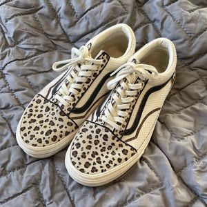 One of a kind leopard print Vans